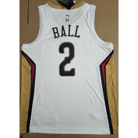 Maillot de Basket 2 Lonzo Ball Pelicans Blanc