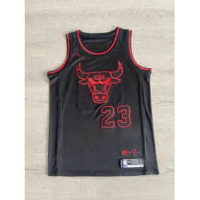 Maillot de Basket 23 Jordan Bulls Noir avec Signature