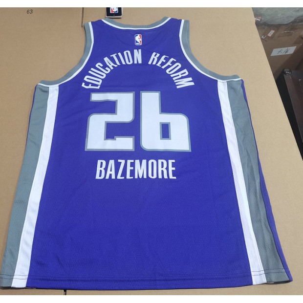 Maillot de Basket 26 BAZEMORE EDUCATION REFORM Kings Violet