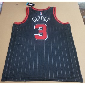 Maillot de Basket 3 Giddey Chicago Bulls Noir Stripe