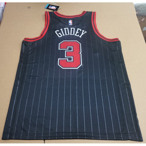 Maillot de Basket 3 Giddey Chicago Bulls Noir Stripe