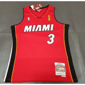Maillot de Basket 3 Wade Heat 2005-06 Rouge avec patch final
