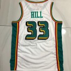 Maillot de Basket 33 Hill Pistons 1998-99 Vintage Blanc