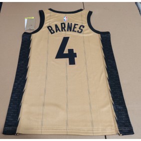 Maillot de Basket 4 Barnes Toronto Raptors 2024 City Doré