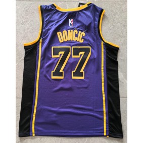 Maillot de Basket 77 Doncic Lakers 23-24 Statement Violet