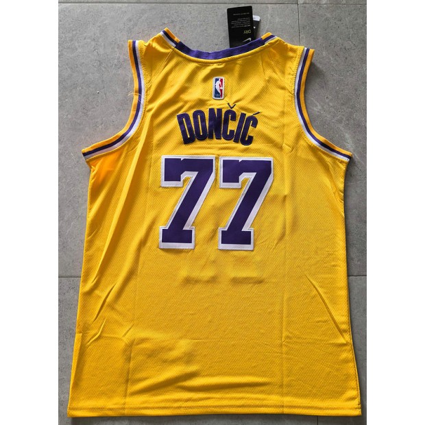Maillot de Basket 77 Doncic Los Angeles Lakers Jaune