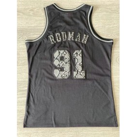 Maillot de Basket 91 Rodman Chicago Bulls 1997-98 Leather Snakeskin