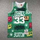 Maillot de Basket Bird 33 Boston Celtics Graffiti Vert
