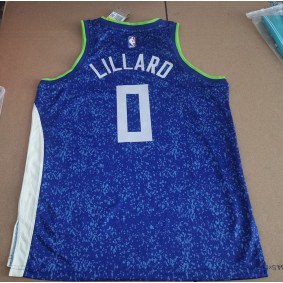 Maillot de Basket Bucks 2024 Lillard 0 City Edition Bleu