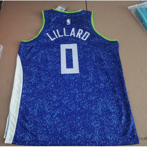 Maillot de Basket Bucks 2024 Lillard 0 City Edition Bleu