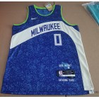 Maillot de Basket Bucks 2024 Lillard 0 City Edition Bleu