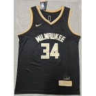 Maillot de Basket Bucks 2025 Antetokounmpo 34 Noir Or