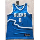 Maillot de Basket Bucks 2025 Lillard 0 City Edition Bleu