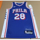 Maillot de Basket NBA 76ers 2023 Yabusele 28 Bleu Col V