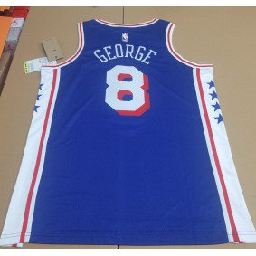 Maillot de Basket NBA 76ers 2025 George 8 City Edition Bleu