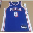 Maillot de Basket NBA 76ers 2025 George 8 City Edition Bleu