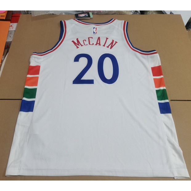 Maillot de Basket NBA 76ers 2025 McCAIN 20 City Edition Blanc