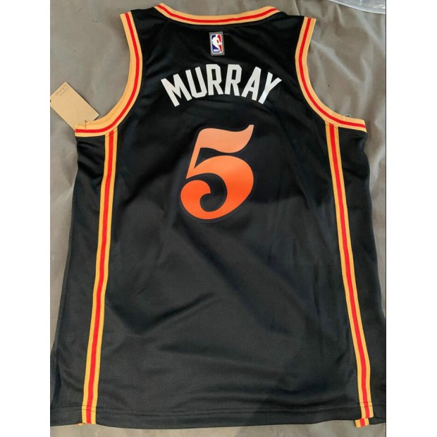 Maillot de Basket NBA Hawks 2022 2023 Murray 5 City Edition Noir
