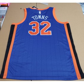Maillot de Basket NBA Knicks 2024 Towns 32 City Edition Bleu