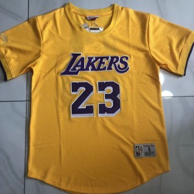 Maillot à Manches Courtes 23 James Lakers Jaune