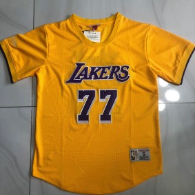 Maillot à Manches Courtes 77 Doncic Lakers Jaune