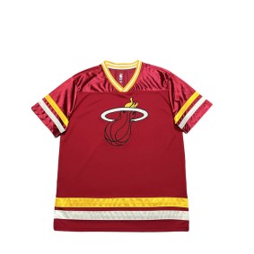 Maillot à manches Miami Heat Rouge avec grand logo Brodé